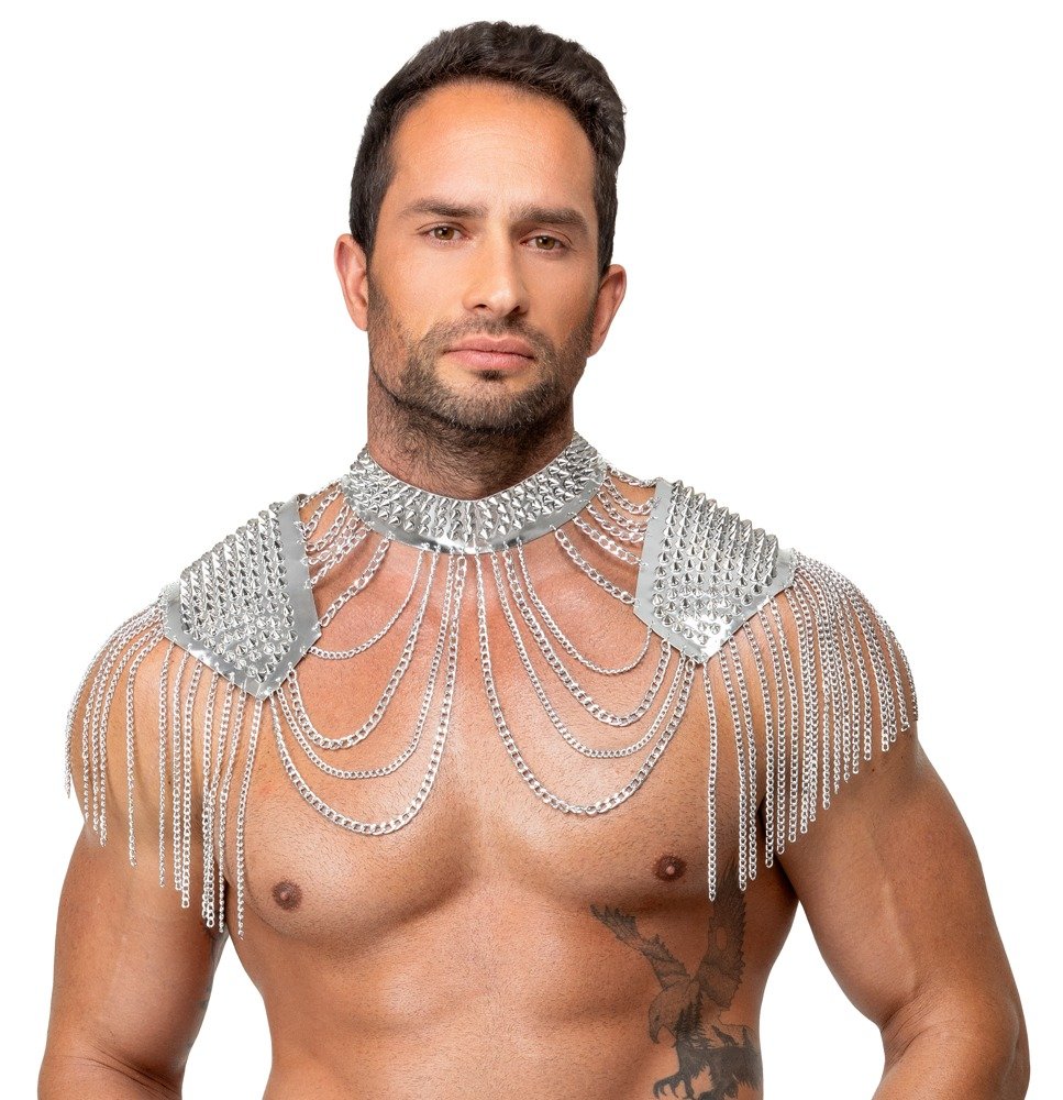 Zilverkleurig Unisex Schouder Harnas van Metaal - Voor Hem en Haar - Bad Kitty - Afbeelding 6