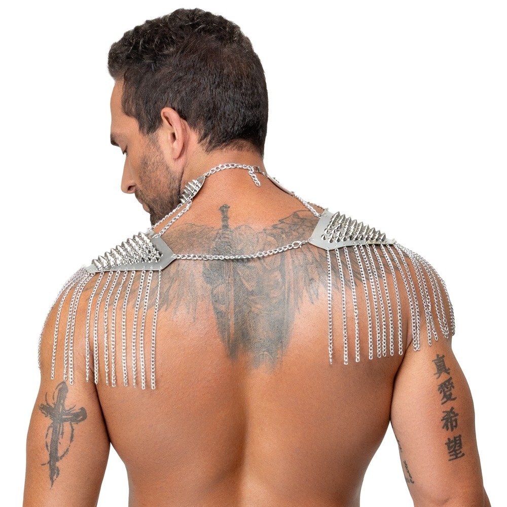 Zilverkleurig Unisex Schouder Harnas van Metaal - Voor Hem en Haar - Bad Kitty - Afbeelding 4