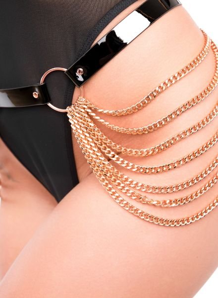 Lak Chain Belt met Rose Gouden Kettingen - Verstelbaar - Kinky Diva - Afbeelding 5