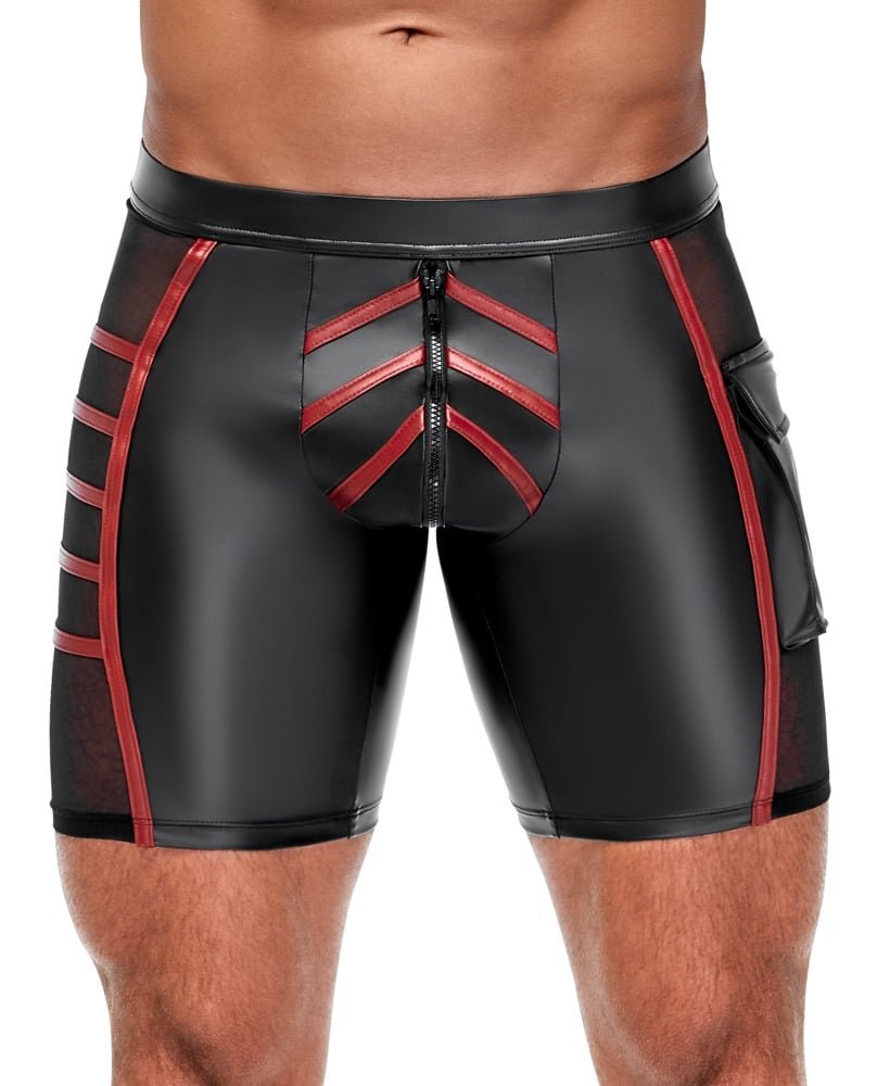 NEK - Short - Rode Banen - Wetlook - Gaas - Zwart