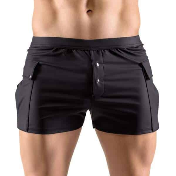Svenjoyment - Casual Short - Stretchy - Zakken - Studs - Wetlook - Zwart