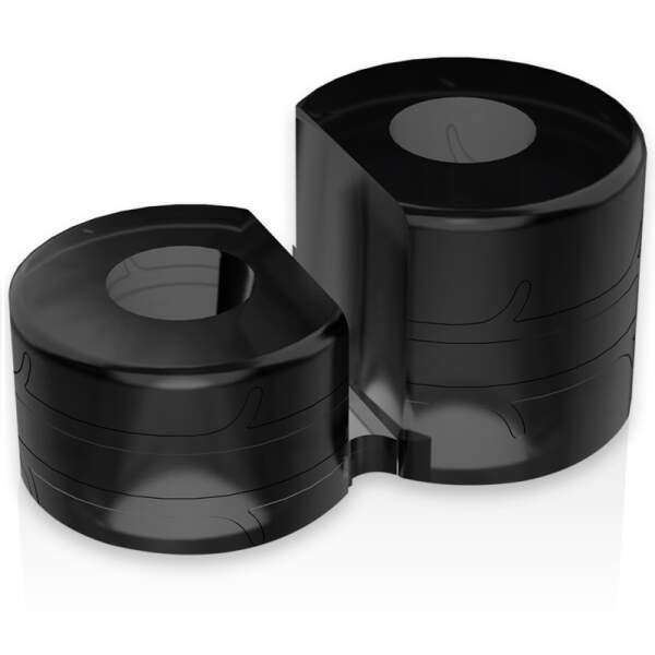 Flexibele Dubbele Cockring Zwart PR09 - Powering