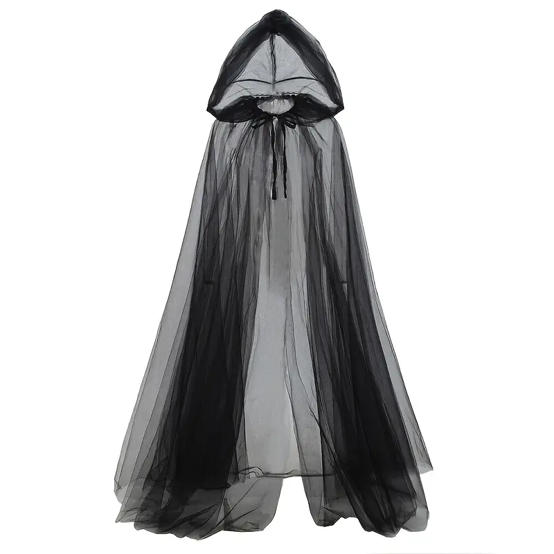 Zwarte Mesh cape met Capuchon - Cape Specialist - Afbeelding 4