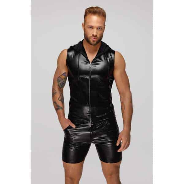 Noir Handmade - H066 - Shirt - Snake - Gaas Capuchon - Wetlook - Zwart