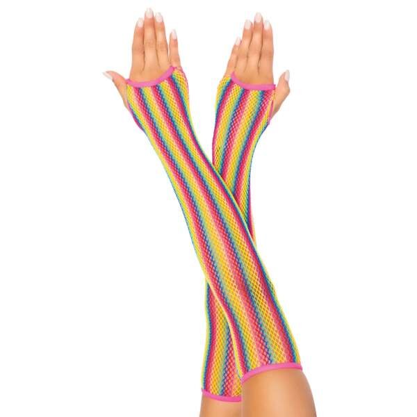 Leg Avenue - Rainbow Handschoenen - Pride - Visnet - Regenboog