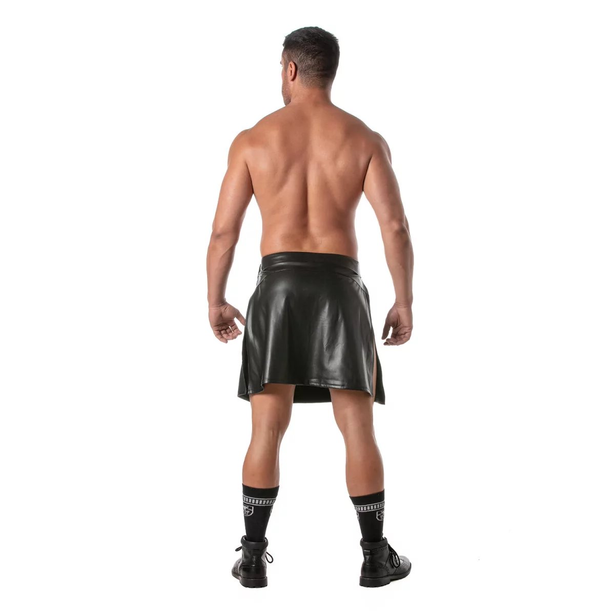 TOF PARIS - Kinky Rok - Kilt - Drukknopen - Ritsvak - PU-leer - Zwart - Afbeelding 5