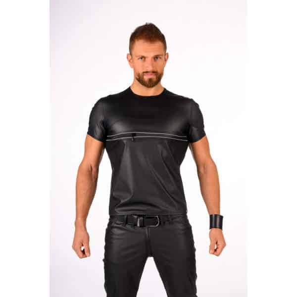 Benno von Stein - Shirt Tyraxo - Reflecterende Lijnen - PU-leer - Zwart