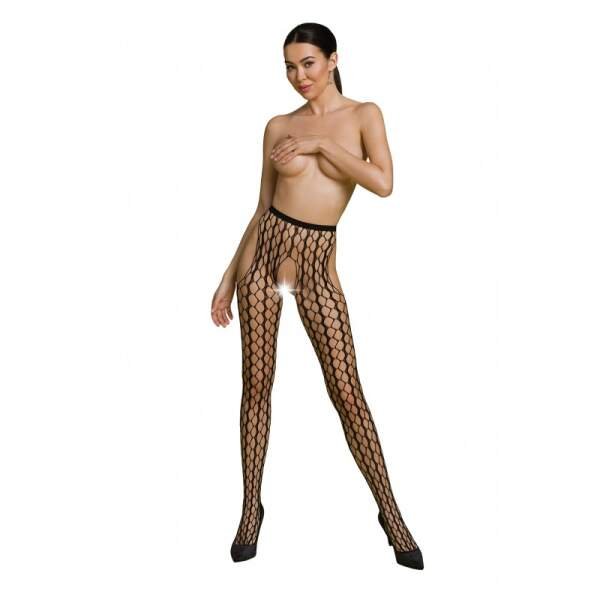 Passion - Eco S007 - Jarretel Panty - Zwart