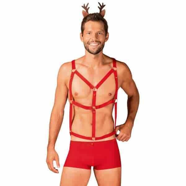 Obsessive - Mr Reindeer - Kerst - Short - Harnas - Gewei - Rood