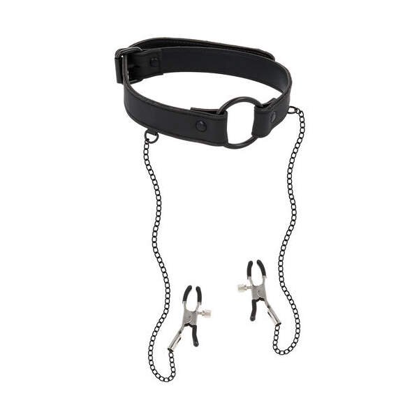 Ring Gag met Tepelklemmen - Fetish Submissive