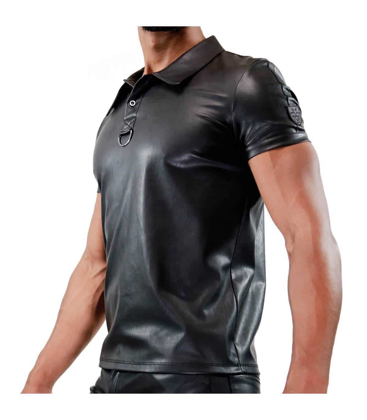 TOF PARIS - Fetish Polo - PU-leer - Zwart - Afbeelding 2