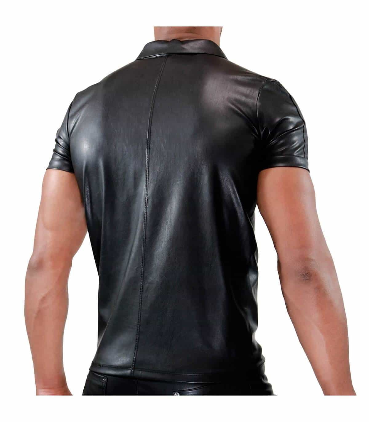 TOF PARIS - Fetish Polo - PU-leer - Zwart - Afbeelding 4
