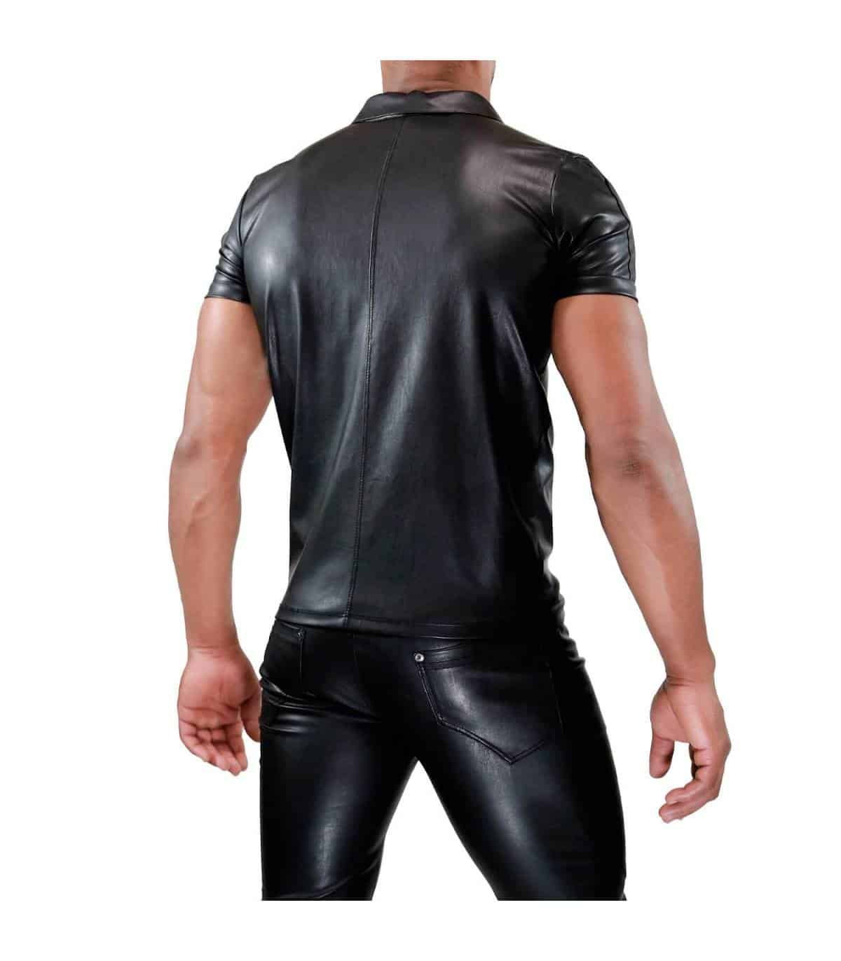 TOF PARIS - Fetish Polo - PU-leer - Zwart - Afbeelding 5