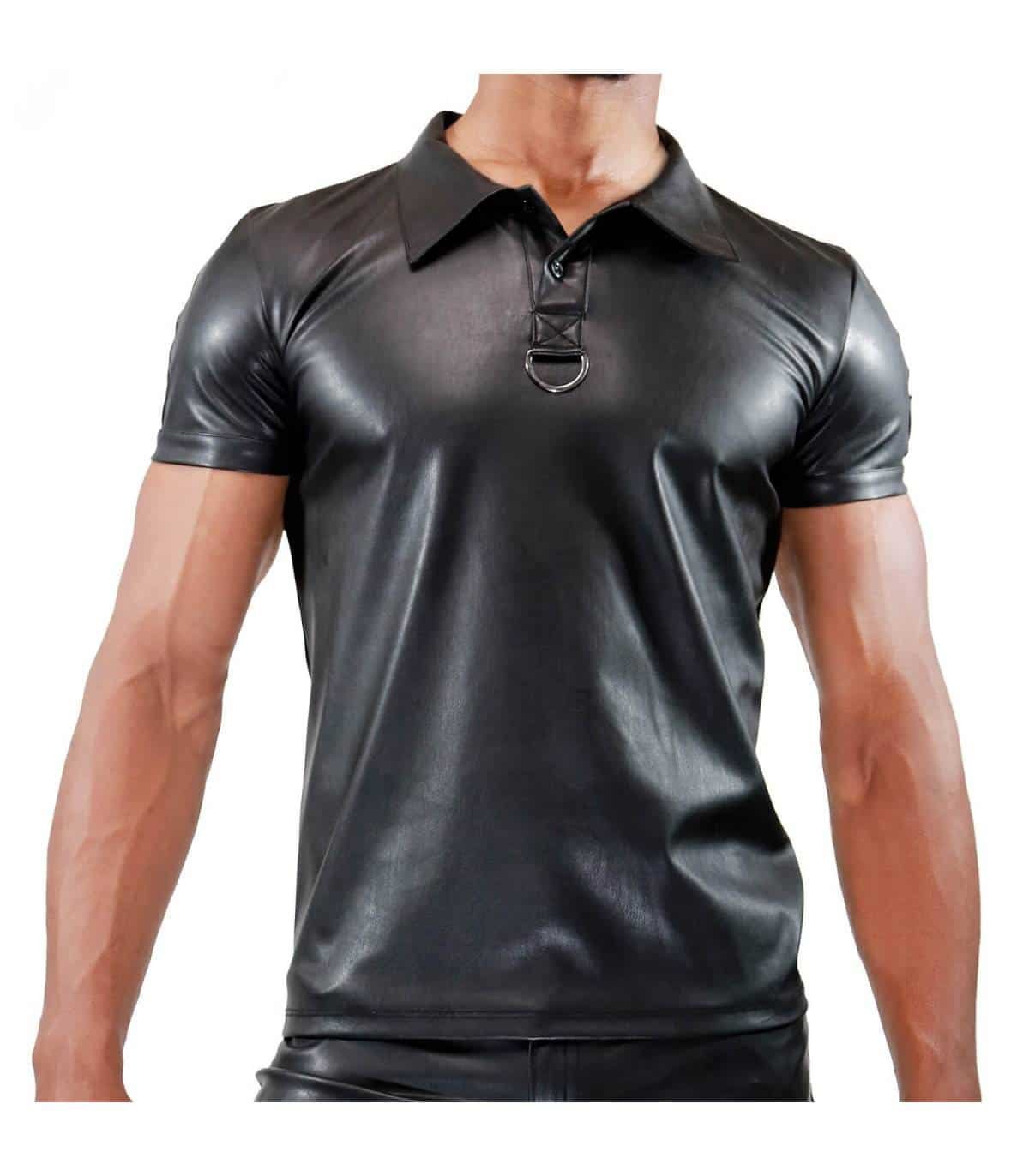 TOF PARIS - Fetish Polo - PU-leer - Zwart