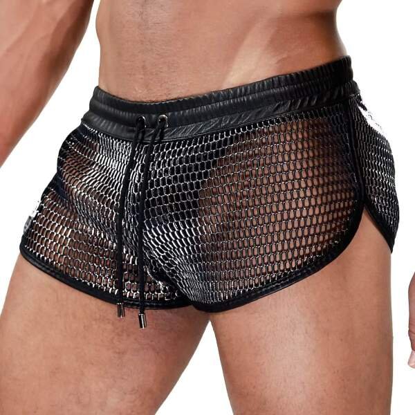 TOF PARIS - Roman Shorts - PVC - PU-leer  - Zwart - Zilver