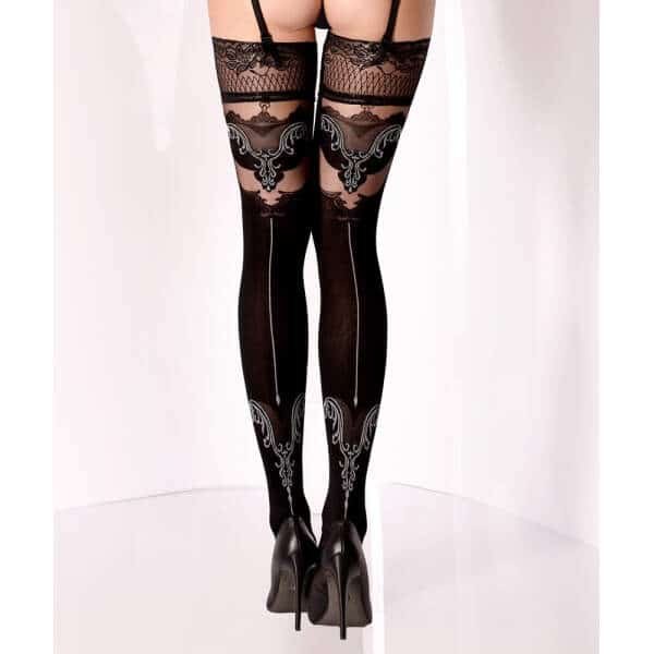 Black Secret - Hold-Up Kousen BS127 - Zwart - Grijs
