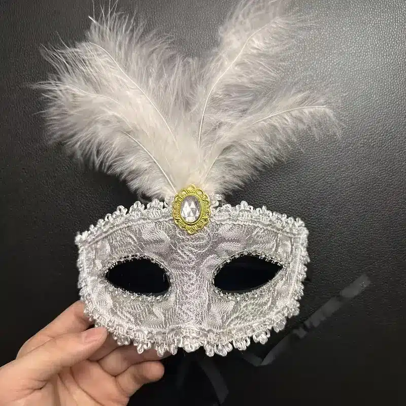 Cape Specialist - Masker - Faux Diamond - Zilver - Wit - Afbeelding 2