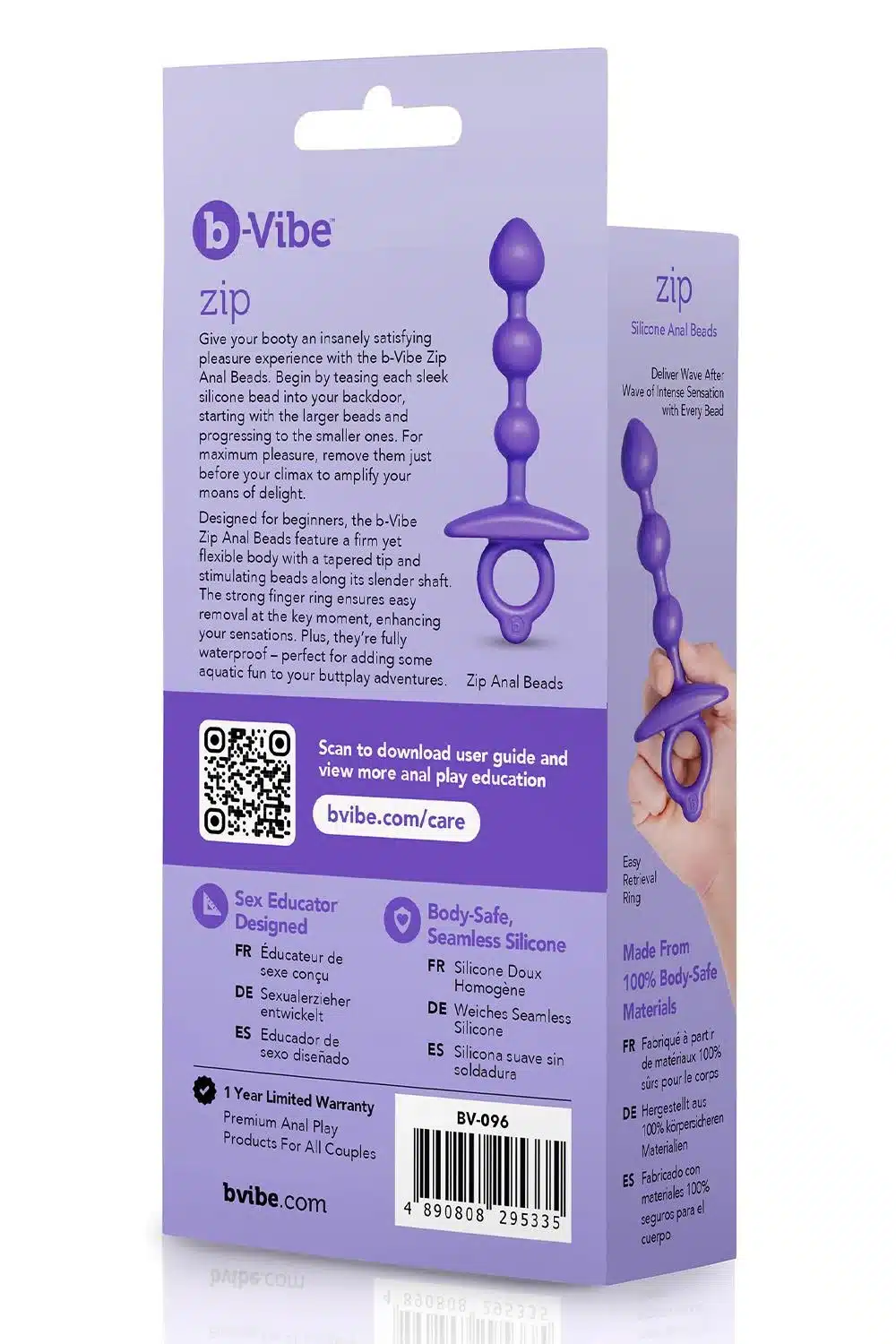 b-Vibe - Anal Beads - Zip - Siliconen - Paars - Afbeelding 11