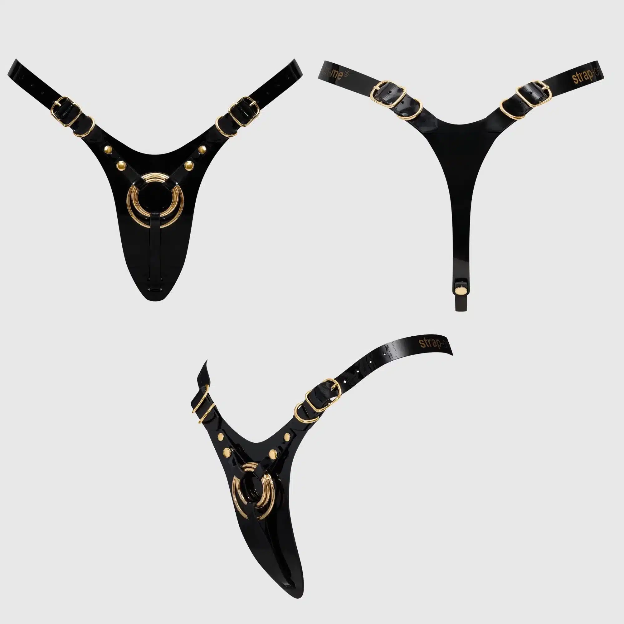 Strap-on-Me - Strap Harnass Fabulous - Voorbind Harnas - Lak - Zwart - Afbeelding 8