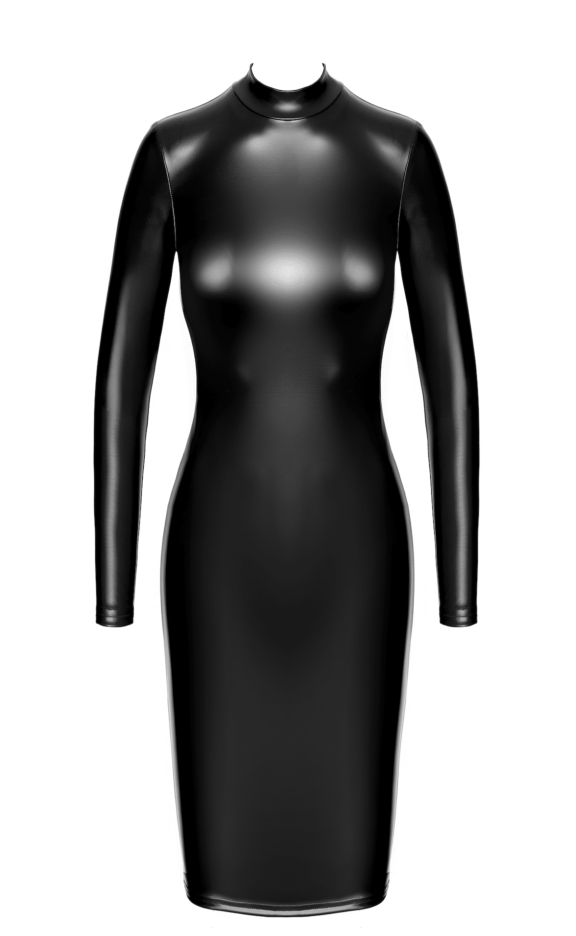 Wetlook Midi Jurk met Mesh en Strass -Luxuria F371 - Noir Handmade - Afbeelding 6