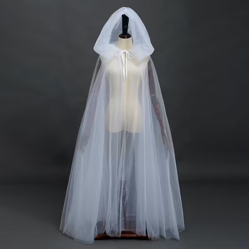 Witte Mesh cape met Capuchon - Cape Specialist - Afbeelding 5