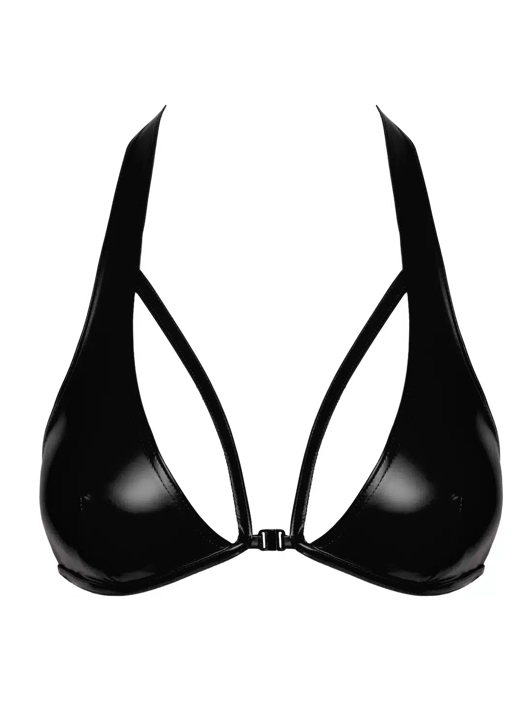 Zwarte Wetlook Bralette F391 - Troublemaker -Noir Handmade - Afbeelding 5