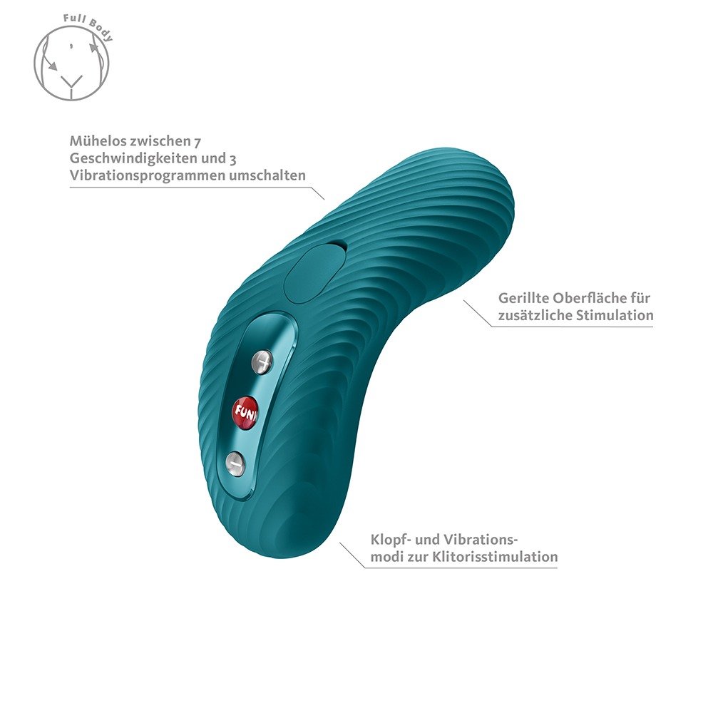 Opleg Vibrator met Kloppend Effect - LAYA III Petrol - Fun Factory - Afbeelding 6
