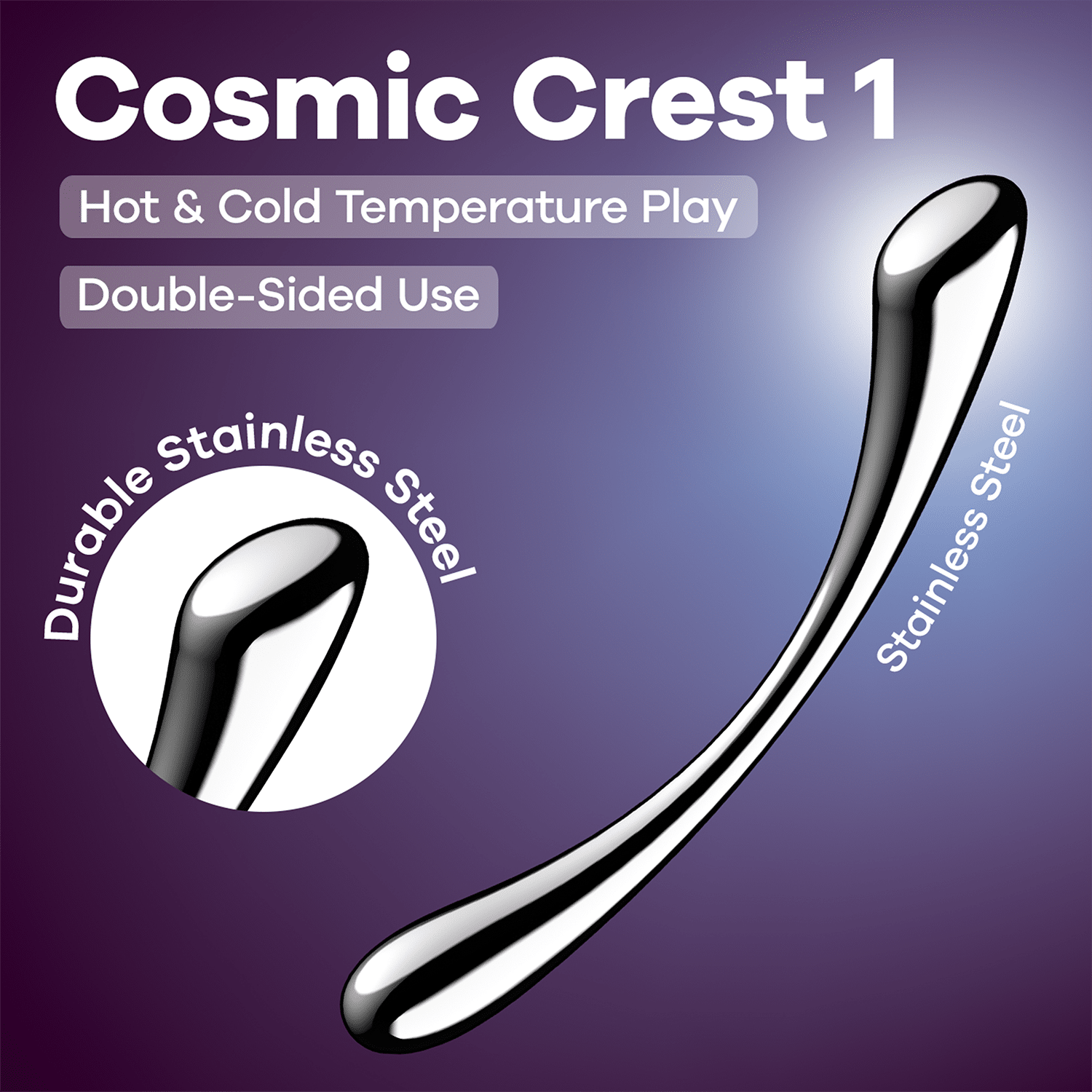 Satisfyer Cosmic Crest 1 – RVS G-spot Dildo - Afbeelding 6
